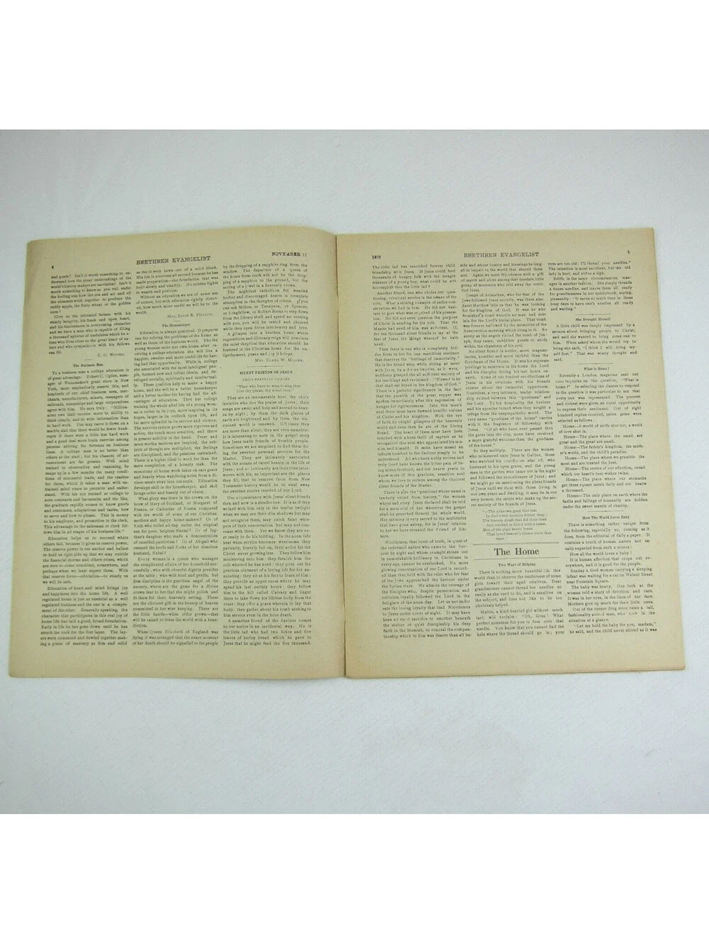 Brethren Evangelist Christian Newspaper Ashland Ohio Antique November 12th 1902